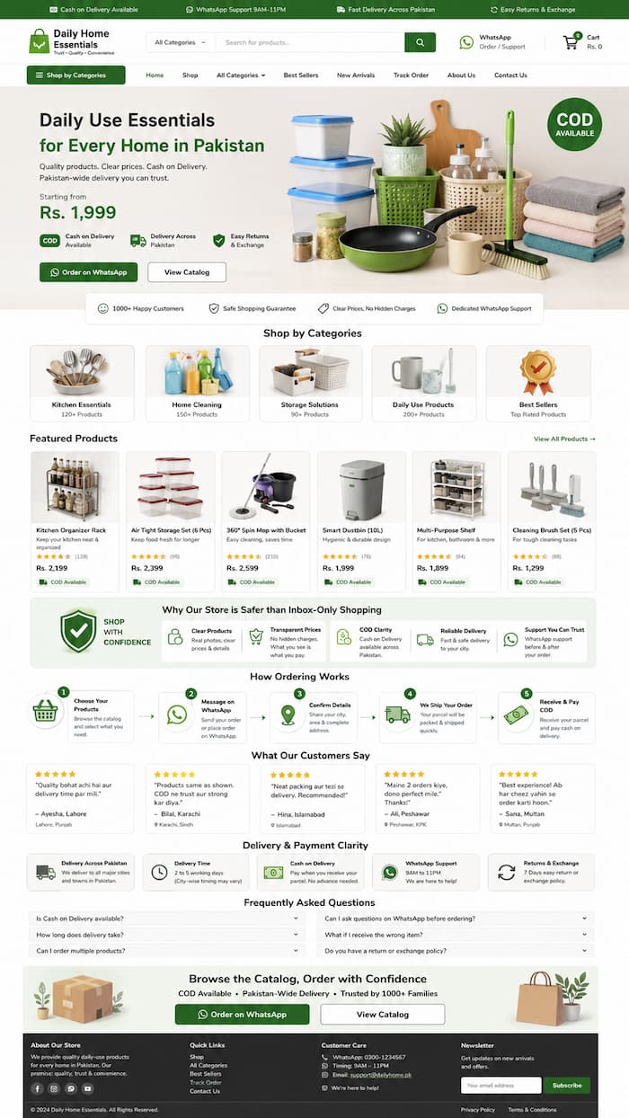 WooCommerce COD catalog page preview
